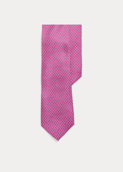 Corbatas Ralph Lauren Hombre Rosas - Micro-Hexagon Silk - YXGPN0326